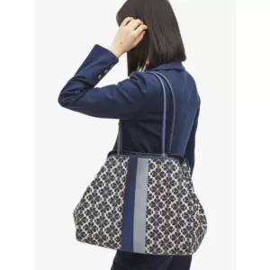 Spade Flower Jacquard Stripe Everything Large Tote Blue Multi