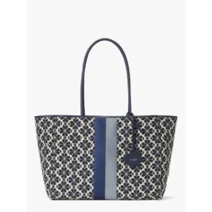 Spade Flower Jacquard Stripe Everything Large Tote Blue Multi