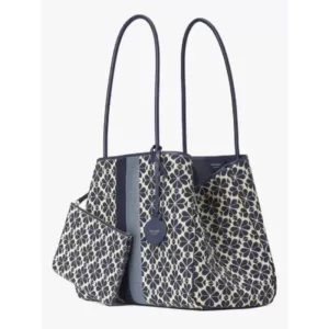 Spade Flower Jacquard Stripe Everything Large Tote Blue Multi