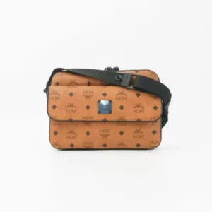 MCM Aren Messenger Crossbody Medium Bag in Visetos Cognac