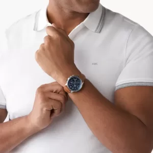 jam tangan pria Michael Kors Cortlandt Chronograph Luggage Leather Watch