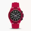 Lennox Chronograph Red Translucent Nylon and Silicone Watch