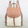 Michael Kors Phoebe Medium Backpack Drawstring School Bag Vanilla