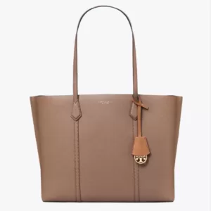 tas tenteng kulit asli wanita Tory Burch Perry Triple-Compartment Tote Bag