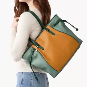 Tas wanita original Fossil Charli Tote Green Multi
