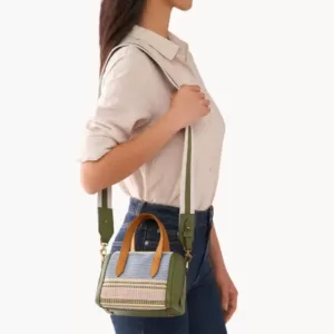 Fossil Sydney Mini Satchel Ecru Multi Stripe