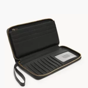 Fossil Liza Zip Around Clutch Black