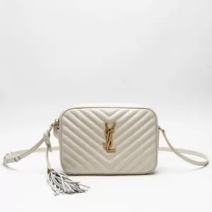 Saint Laurent Lou Camera Bag Quilted Leather Blanc Vintage Ghw