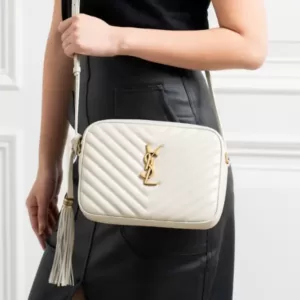 Saint Laurent Lou Camera Bag Quilted Leather Blanc Vintage Ghw