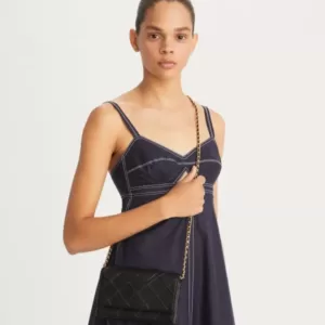 Dompet kulit wanita asli Tory Burch Fleming Soft Chain Wallet