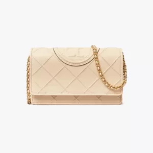 Dompet kulit wanita asli Tory Burch Fleming Soft Chain Wallet