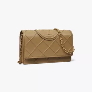 Dompet kulit wanita asli Tory Burch Fleming Soft Chain Wallet