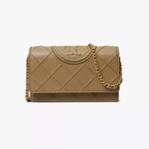 Dompet kulit wanita asli Tory Burch Fleming Soft Chain Wallet