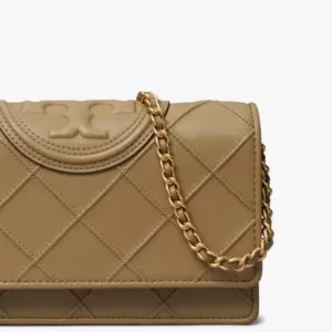 Dompet kulit wanita asli Tory Burch Fleming Soft Chain Wallet