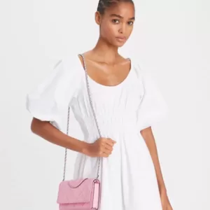 Dompet kulit wanita asli Tory Burch Fleming Soft Chain Wallet