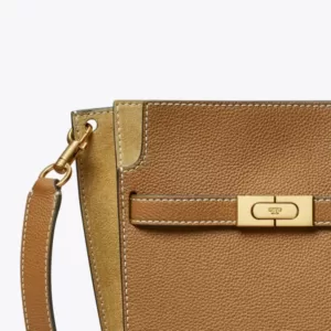 tas bahu wanita original Tory Burch Lee Radziwill Pebbled Double Bucket Bag