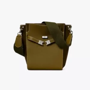 tas bahu wanita original Tory Burch Lee Radziwill Pebbled Double Bucket Bag