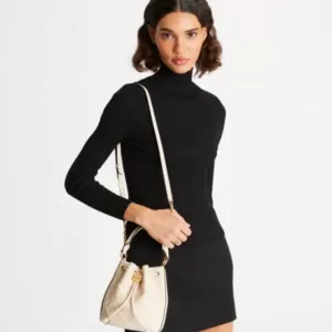 tas bahu wanita kulit asli Tory Burch Small Fleming Soft Bucket Bag