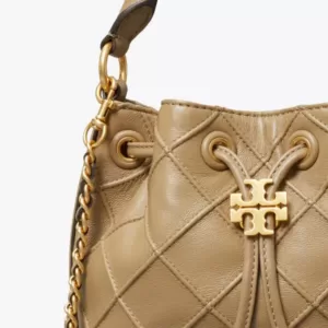 tas bahu wanita kulit asli Tory Burch Small Fleming Soft Bucket Bag