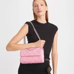 tas bahu wanita kulit asli Tory Burch Small Fleming Soft Convertible Shoulder Bag