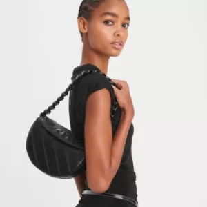 tas bahu wanita Tory Burch Mini Fleming Soft Crescent Bag