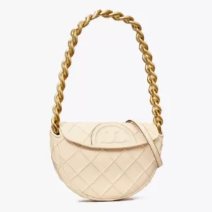 tas bahu wanita Tory Burch Mini Fleming Soft Crescent Bag
