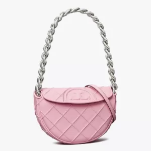 tas bahu wanita Tory Burch Mini Fleming Soft Crescent Bag