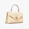 tas kulit asli wanita Tory Burch Small Kira Quilted Satchel