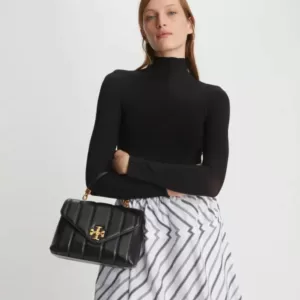 tas kulit asli wanita Tory Burch Small Kira Quilted Satchel