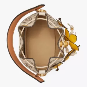 tas bahu wanita Tory Burch T Monogram Braided Floral Bucket Bags