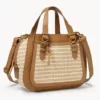 Tas wanita asli Fossil Brooke Satchel Natural