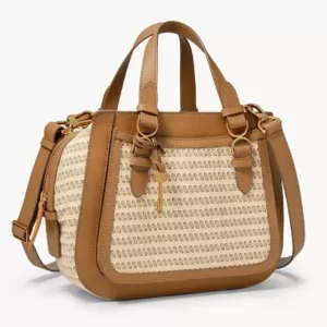 Tas wanita asli Fossil Brooke Satchel Natural