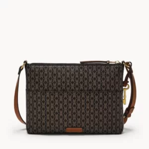 FOSSIL Fiona E/W Crossbody Black Brown ZB7270015