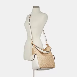 Coach Pennie Shoulder Bag In Signature Canvas Light Khaki Chalk