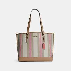 Coach Mollie Tote In Signature Jacquard With Stripes Taffy Multi