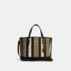 Coach Mollie Tote 25 In Signature Jacquard With Stripes Khaki Black Multi