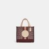Coach Dempsey Tote 22 In Signature Jacquard With Stripe And Coach Patch Wine Multi