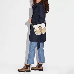 Coach Kleo Shoulder Bag 23 In Blocked Signature Canvas Light Khaki Chalk Multi