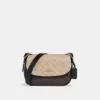 Coach Macie Saddle Bag In Blocked Signature Canvas Brown Multi