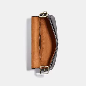 Coach Macie Saddle Bag In Blocked Signature Canvas Brown Multi