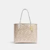 Coach City Tote With Coach Monogram Print Chalk