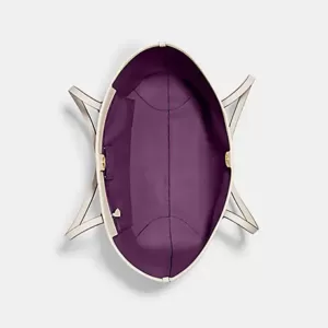 Coach City Tote With Coach Monogram Print Chalk