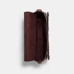 Coach Georgie Saddle Bag With Patchwork Kaffe Fassett Print Khaki Pink Multi