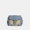 Coach Georgie Saddle Bag In Signature Canvas Marble Blue