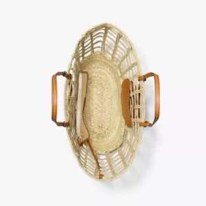 tas tenteng wanita asli Tory Burch Ella Open-Weave Basket Tote Bag