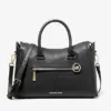 Michael Kors Carine Large Pebbled Leather Satchel Black