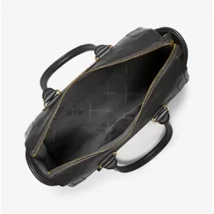 Michael Kors Carine Large Pebbled Leather Satchel Black