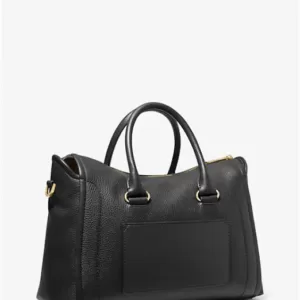 Michael Kors Carine Large Pebbled Leather Satchel Black