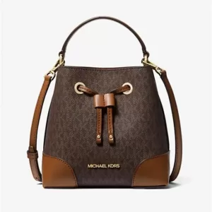 Michael Kors Mercer Small Logo Bucket Bag Brown
