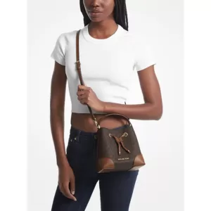 Michael Kors Mercer Small Logo Bucket Bag Brown
